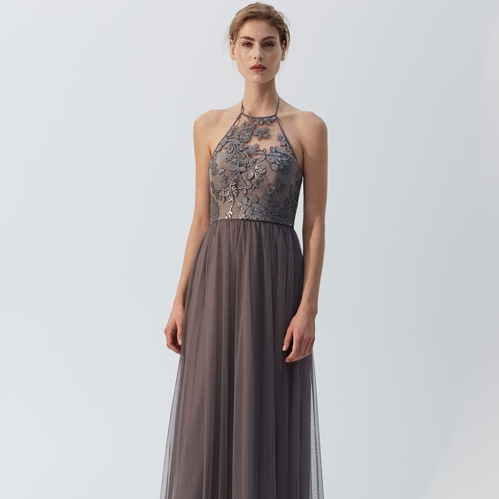 Amsale Sheridan Bridesmaid Dress - Gunmetal (grey)